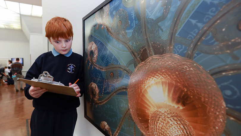Pupil from CBS Sexton St Primary School completing a Three Muses activity. (Pic Deirdre Power)