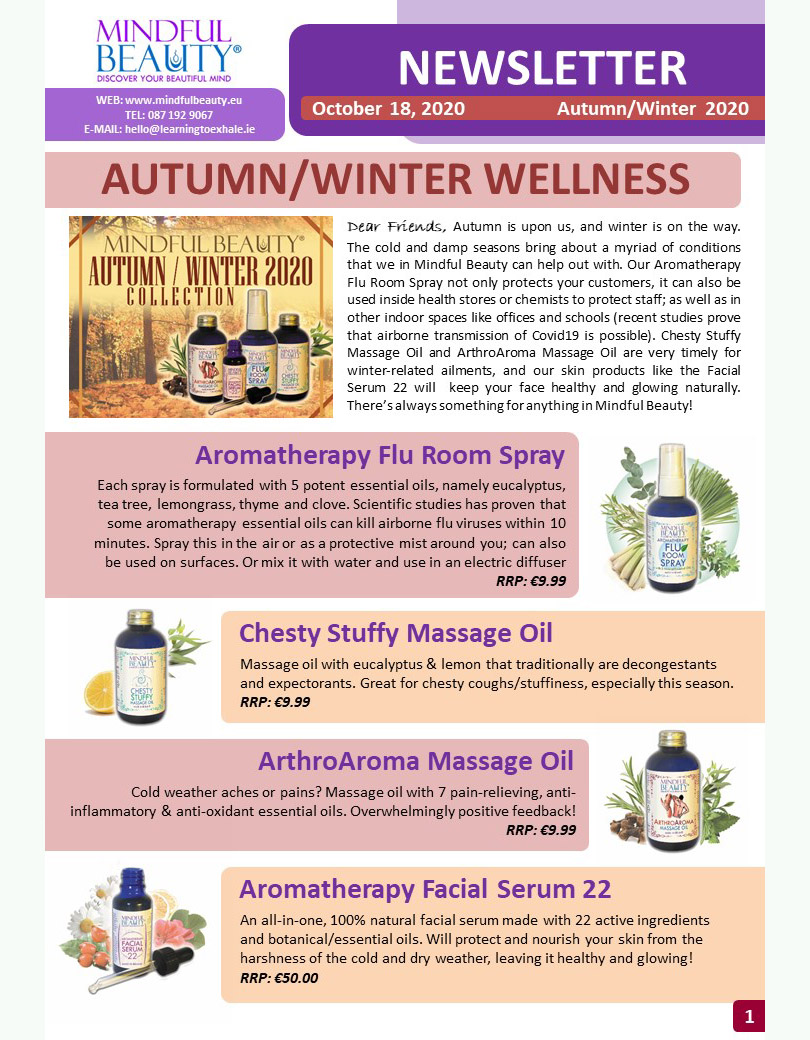 Mindful Beauty Newsletter Autumn-Winter 2020