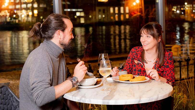 Couple eating dinner at the Curragower Limerick