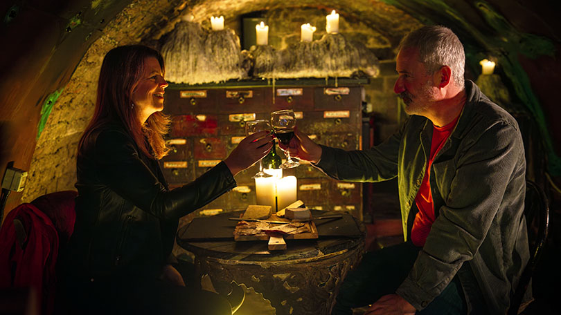 Couple having drinks in The Copper Room Limerick