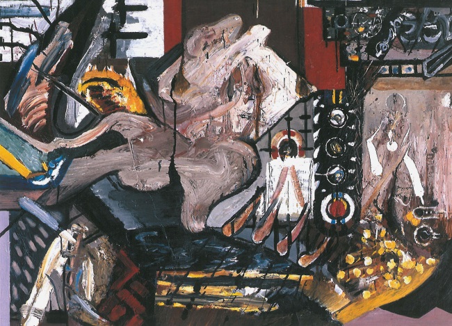 Richard Slade, Darwins Voyage,  1998,  oil on board, 91 x 122cm, purchased for the Collection. 