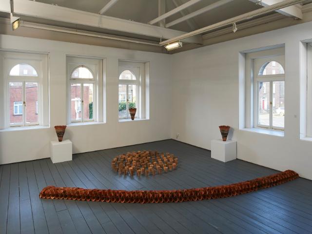 Ceramic installation by Eileen Coates, Shared Routes, ceramic installation, variable dimensions