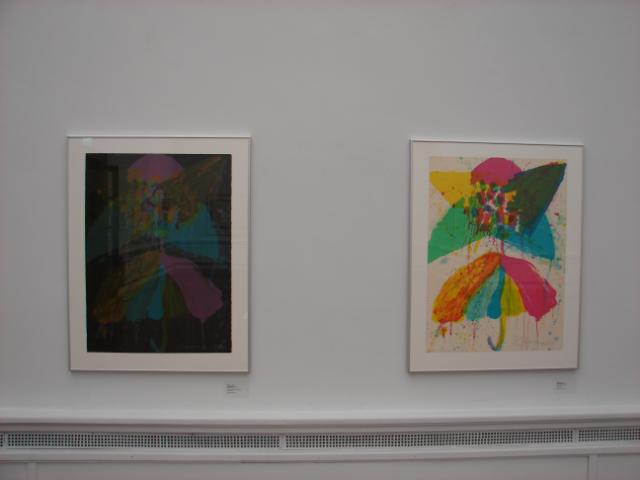 Installation view of prints by Walasse Ting