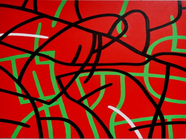 Samuel Walsh, Locus XVII (Wotan), 2015, acrylic/oil on canvas, 100x100cm