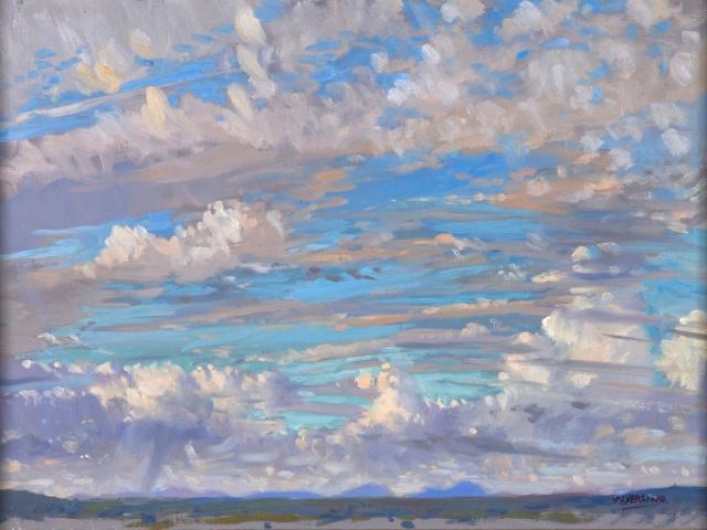 Walter Verling, Ski I, oil on board, 40.5 x 50.5cm