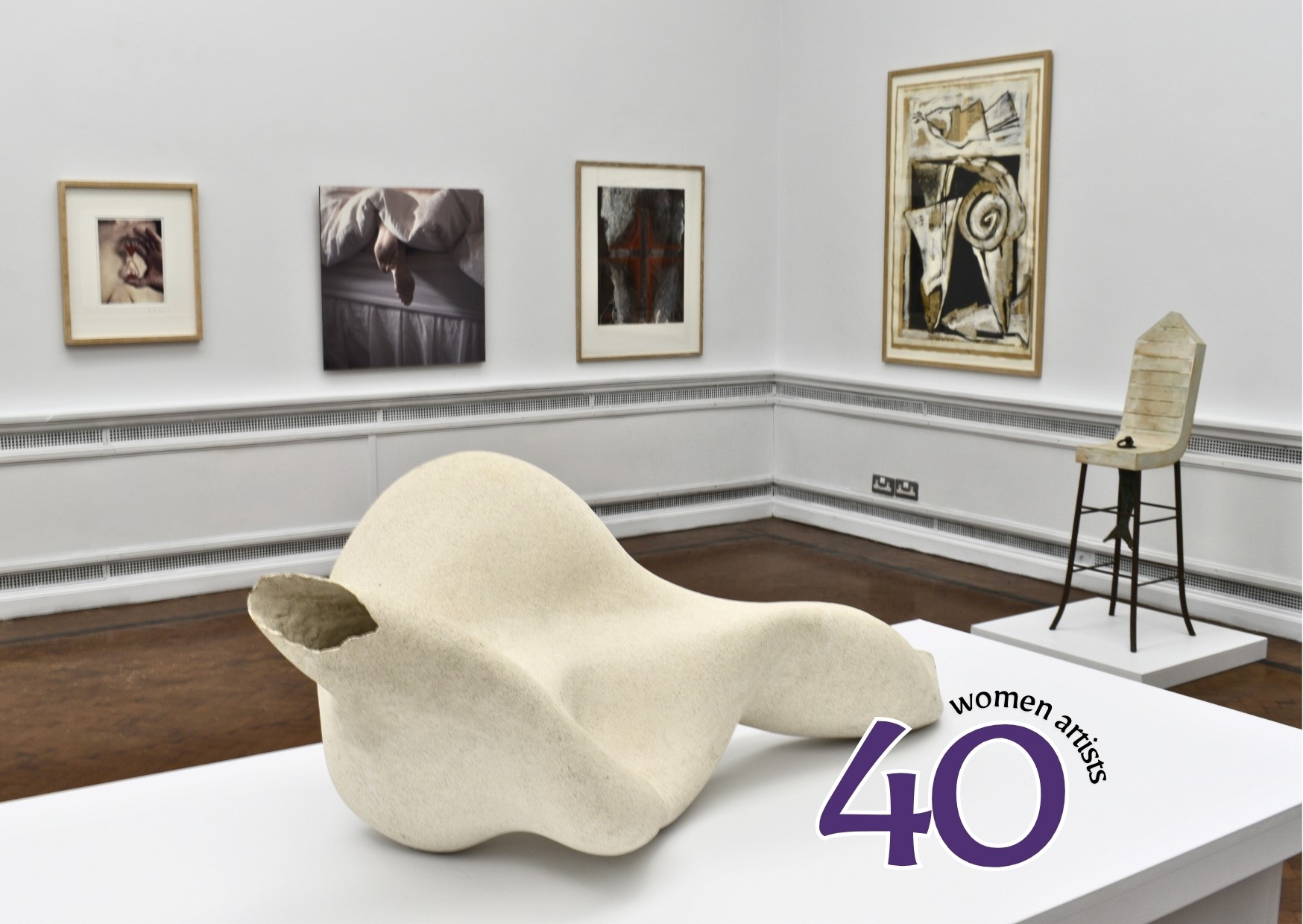 photograph of ceramic artwork and other works in the exhibition 40 x 40