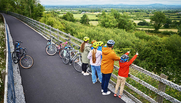 Family looking at the view on Limerick Greenway