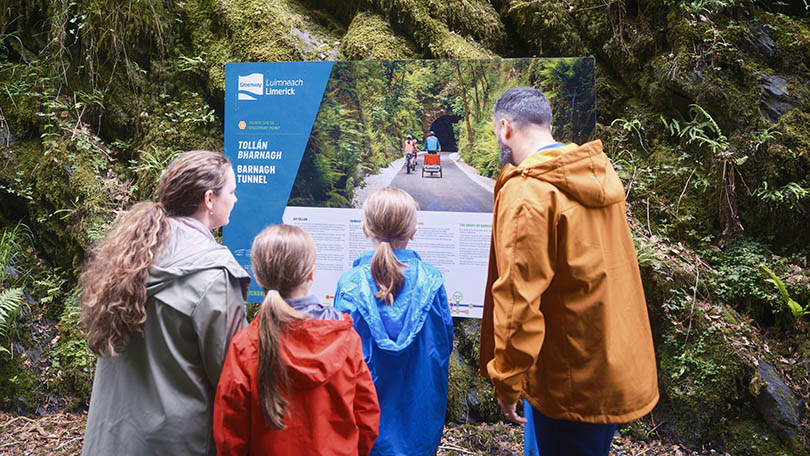 Family Family Walking at Barnagh, Limerick Greenway, Co Limerick. Photo: Ireland's Content Pool