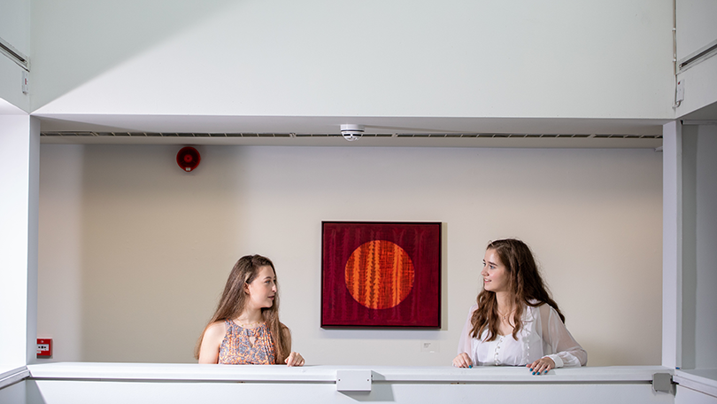 Two students visiting Limerick City Gallery of Art