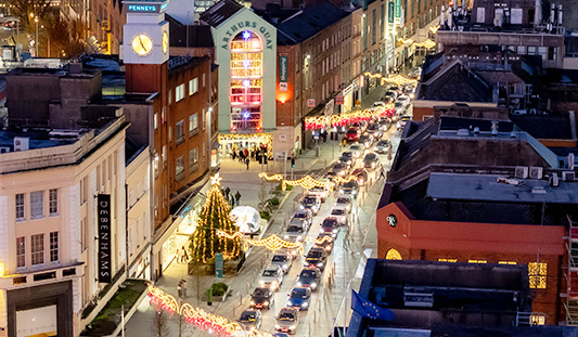 Christmas lights on O'Connell Street in Limerick City