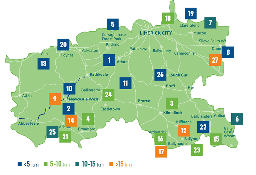Limerick on Root Walking & Running Guide Map