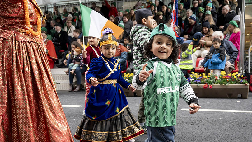 Community groups marching in the 2026 Limerick St. Patrick's Day Parade. Pic: Don Moloney