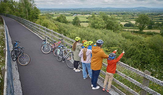 Family Cycling at Barnagh on Limerick Greenway, Co Limerick. Photo: Ireland's Content Pool