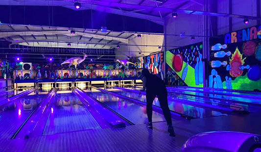 Person bowling at Arena 5 in Limerick.