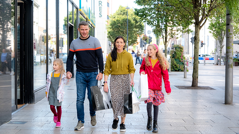 Family shopping in Limerick City