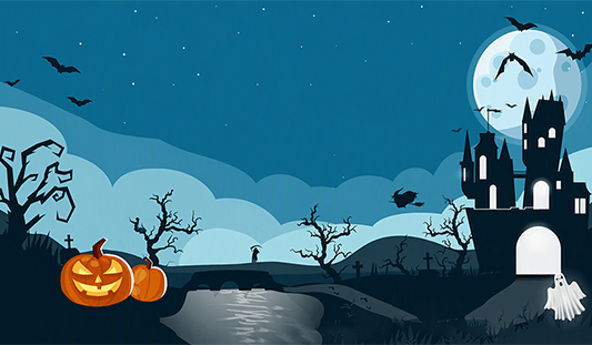 Animated graphic of Castleconnell with a Halloween theme