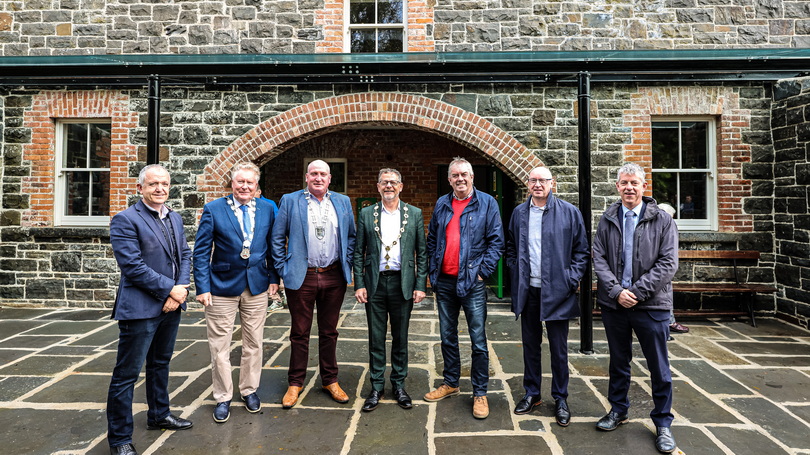 Mayor of Limerick John Moran and Cathaoirleach of Newcastle West Municipal District Cllr Liam Galvin with other elected representatives and LCCC staff