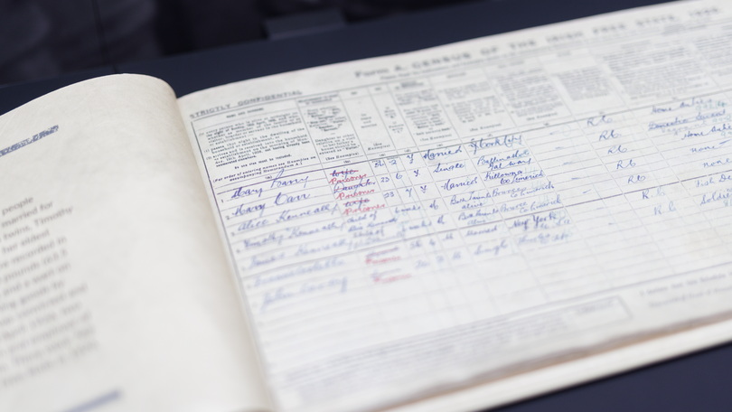 Census book with signatures